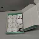 Topstone Flameless Candles with Remote Control, Battery-Operated LED Electronic Candles, 400+ Hours with CR2450 Battery, Yellow Glow, Flickering Realistic Fake Candles for Home Decor, Wedding, Party (12pcs, white base ,amber light)