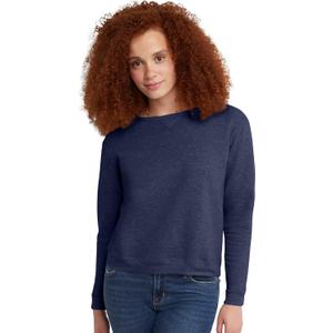Hanes Crewneck, EcoSmart Fleece Pullover with V-Notch, Sweatshirt for Women (Large)