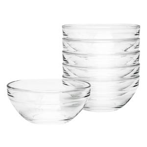 Iyulania 8.5 oz Clear Glass Bowl, Small Prep Bowls for Prepping Ingredients, Dishwasher and Microwave Safe, Stackable, Set of 6