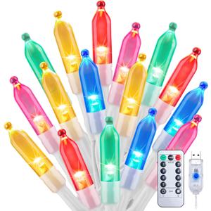 String Lights USB Operated, 39 FT 100 LED Mini Light with Remote and Timer, 8 Modes Twinkle Lights Waterproof for Xmas Outdoor Indoor Holiday Party Garden Decor, Pink & Multicolor (100 Count, Pastel)