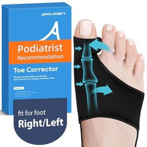 Awojrsky Bunion Corrector for Women Big Toe Straightener Bunion Corrector for Men, Relief splints Reduce Pain and Correct Toe Alignment, Brace Day/Night, fit for R/L,Washable(Black)