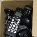 Panasonic Cordless Phone with Advanced Call Block, Link2Cell Bluetooth, One-Ring Scam Alert, and 2-Way Recording, Cordless Phone with Answering Machine, 4 Handsets - KX-TGF944B (Black)