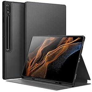 JETech Case for Samsung Galaxy Tab S8 Ultra 14.6-Inch 2022 with S Pen Holder, Slim Folio Stand Protective Tablet Cover, Multi-Angle Viewing (Black)