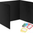 22-Pack Desk Dividers for Students - Durable & Waterproof Plastic Study Carrel Divider, Classroom Folders Teacher Supplies, Easy-to-Clean Plastic Privacy Shield Folder Boards for Student Desks, Black