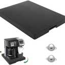 Sliding Tray for Coffee Maker - Appliance Slider 360 Rolling Tray With Wheels & Brake for Kitchen Countertop, Sliding Pull Out Mat for Ninja Air Fryer Coffee Pot Under the Cabinet (12"W 16"D) Black