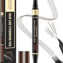 LAVONE Eyebrow Pen, 2-in-1 Eyebrow Pencils for Women with 4 Tip Microblading Eyebrow Pencil and Curved Precise Brow Pencil, Waterproof Eyebrow Pencil Create Full, Natural Hair-Like Brows, Dark Brown