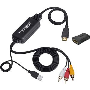 HDMI to RCA Cable, HDMI to RCA Converter Adapter Cable, 1080P HDMI to AV 3RCA CVBs Composite Video Audio Supports for Amazon Fire Stick, Roku, Chromecast, PC, Laptop, Xbox, HDTV, DVD