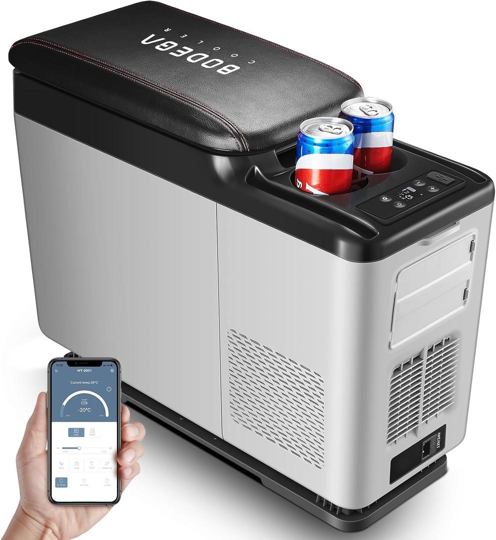 BODEGACOOLER 12 Volt Refrigerator, 16 Quart (15L) Car Fridge, Portable Refrigerator (-4-68), 12/24V DC for Outdoor, Vehicles, Camping, Travel