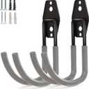 GeeWatom Garage Storage Utility HooksGarage Garden Tool OrganizerSteel Wall Mount Hooks, Large Garden U Hooks 2 Pack (Type-2-Gray)
