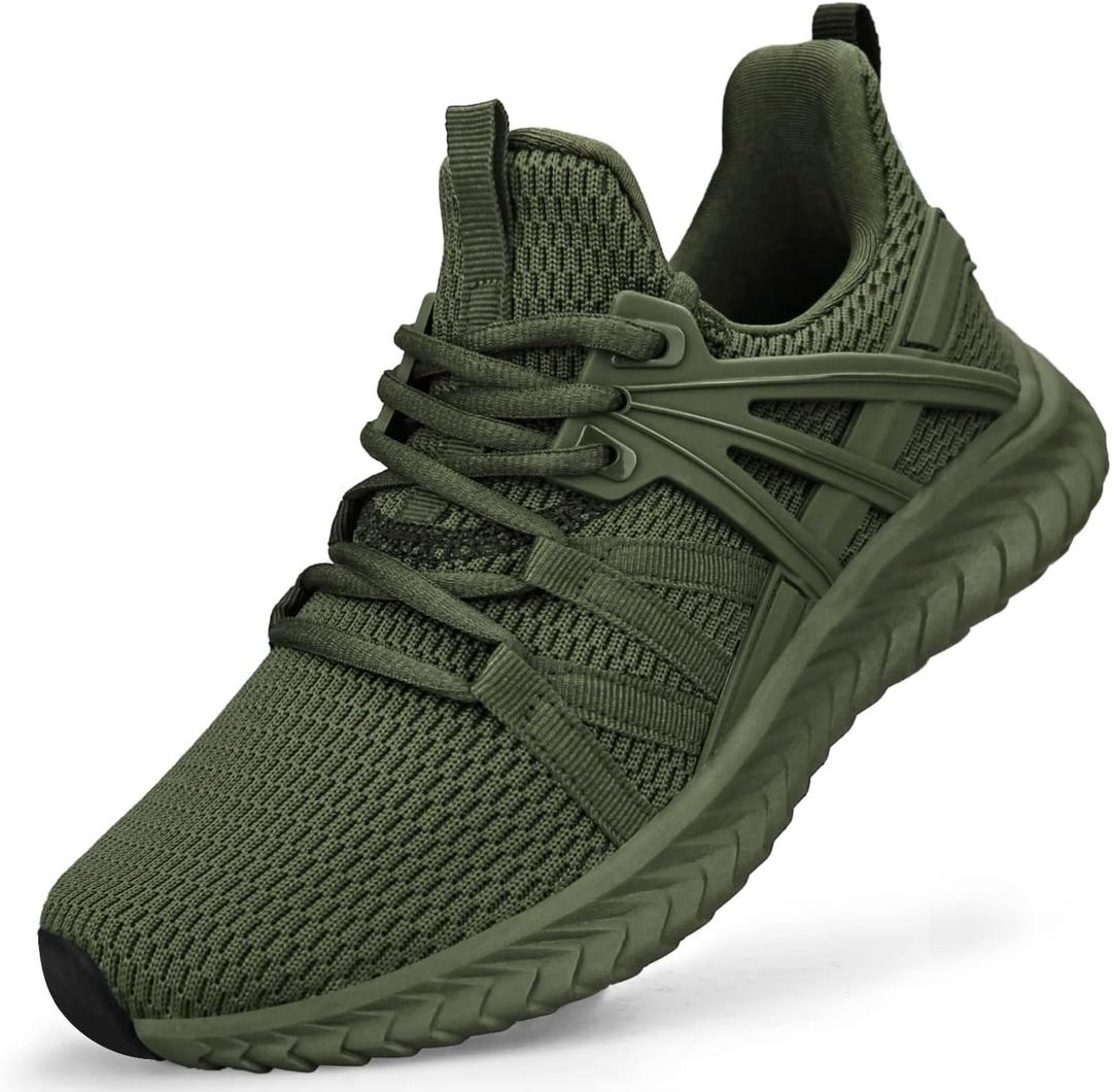 Abboos Women's Sneakers Walking Shoes - Slip on Tennis Casual Athletic Shoes Memory Foam Lightweight Gym Work Shoe ​Green Size 9.5