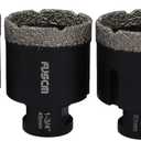 Vacuum brazed Diamond Dry Drilling bits Core bits Set with 5/8-11 for Porcelain Tile Granite Marble Stone Masonry Black25/35/40/45/50/68mm (Medium)
