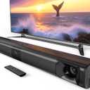 Sound Bar for Smart TV, 80W Soundbar with Four Woofers, Dual Horn Tweeters, 2.0 Channel TV Speaker, 2 in 1 Detachable Design, BT/ARC/AUX/Optical Connection, Surround Sound System for TV