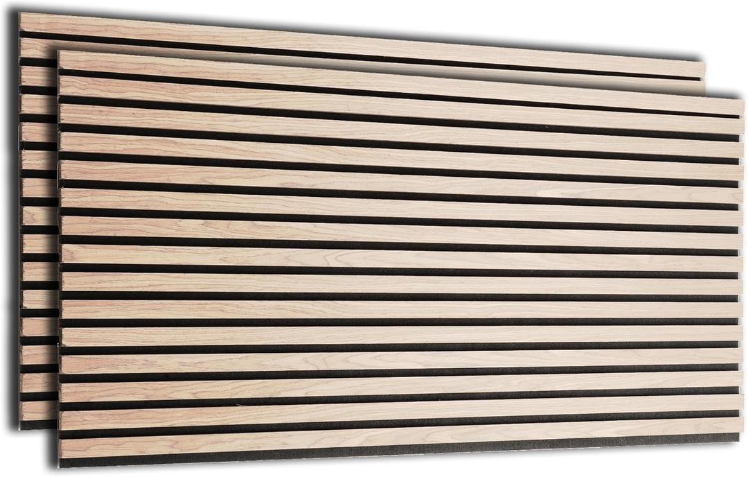 Wood Wall Panels Acoustic Wall Panels Decorative 2 Pack Wood Slat Wall Panels 3D Soundproof Wall Panels Decor