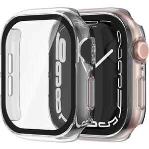 3 x 2 in 1 Case for Apple Watch Series 10 Series 11 Screen Protector 46mm Accessories,Lightweight Hard PC Bumper Built-in HD Tempered Glass Overall Protective Face Cover Compatible iWatch (Clear)
