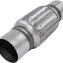 2.5" x 8" Exhaust Flex Pipe, Double Braided Exhaust Flex Pipe Tube 12"OL Exhaust Flex Pipe Dia.2 1/2"