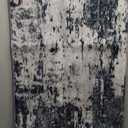 Washable Area Rugs 3'x5' Non-Slip Modern Abstract Soft for Living Room Entryway Bedroom Nursery, Print Pattern, Black Navy Blue Gray