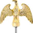 Eagle Flag Pole Ball Topper Ornament - Aluminum Alloy Eagle Finial-1/2-13UNC Threading Fit 20/25/30Ft Telescoping/Sectional Flagpoles Outside House (7" Gold Eagle)
