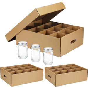 3 Pcs Mason Jar Storage Boxes 16 oz Regular or Wide Mouth Canning Boxes