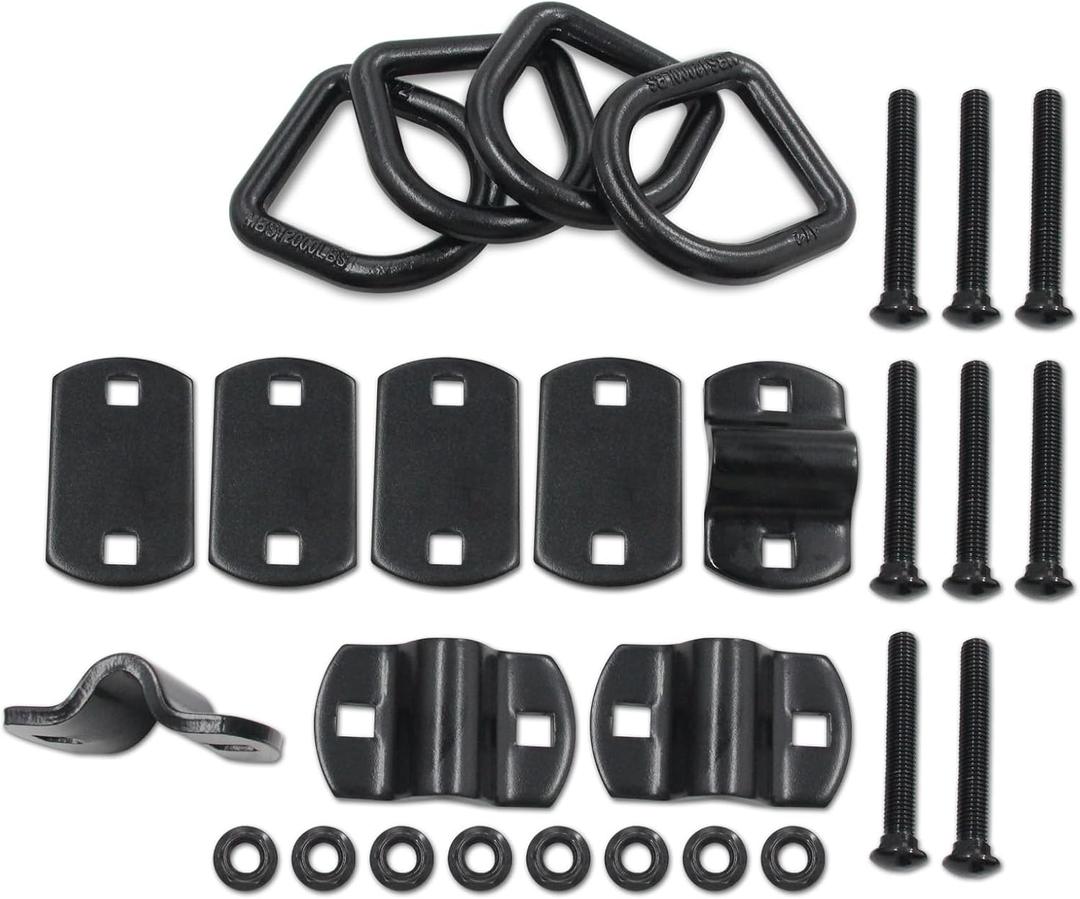 Heavy Duty Steel 4PCS Heavy Duty Steel D Rings for Trailers Truck Bed Hooks for Trailers, Trucks, and Cargo Tie DownsD Rings for Trailers