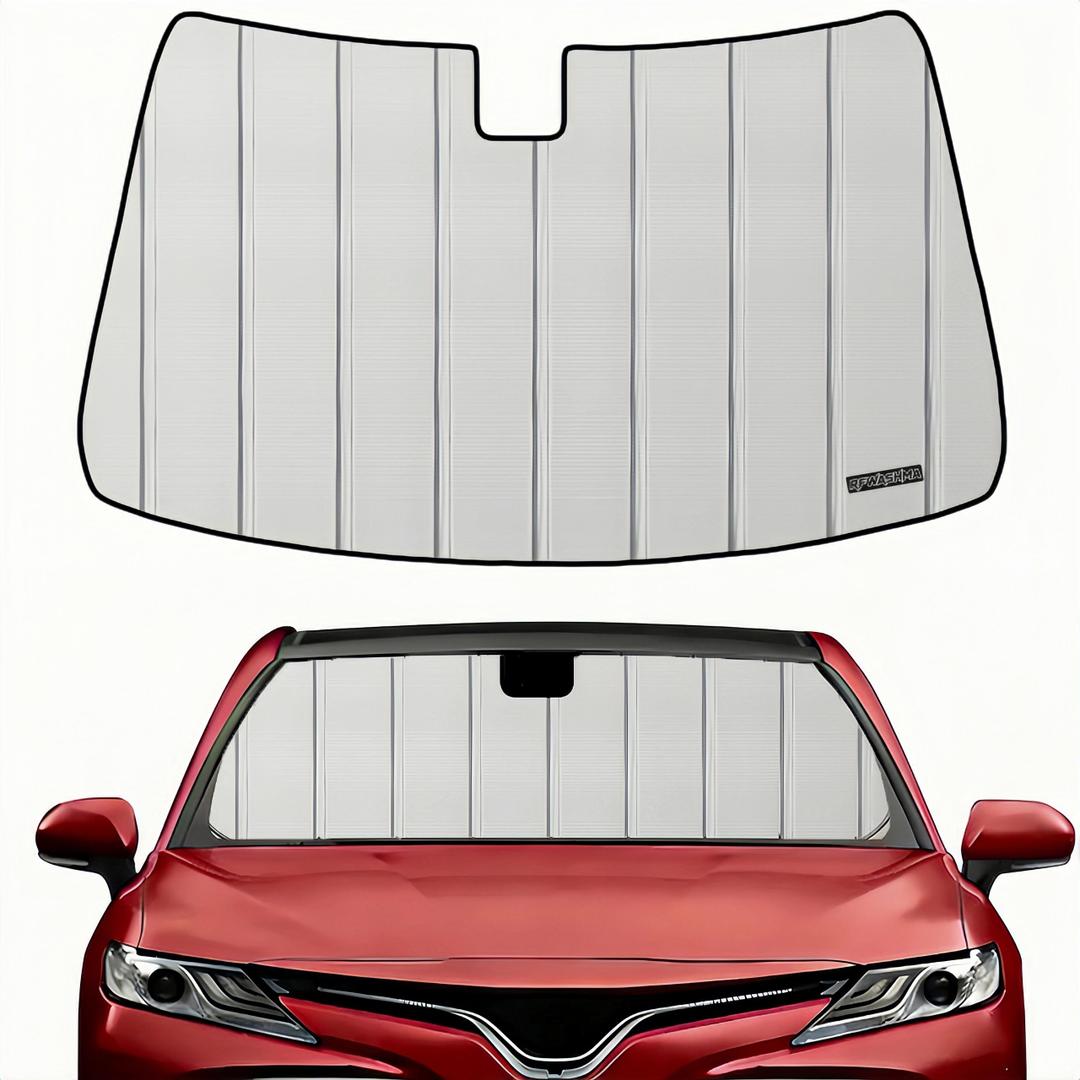 Custom-fit Windshield Sun Shade Compatible with 2019-2026 Chevy Silverado/GMC Sierra 1500 & 2020-2025 Silverado/Sierra 2500/3500 HD New Body Style Only, Foldable Sun Shade Shield with Storage Pouch