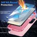 for Samsung Galaxy S25 Edge Case with Screen Protector, [Military Grade Drop Protection] Dual Layer Heavy Duty Shockproof Protective Phone Case for Samsung S25 Edge (Pink)