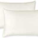 Queen Pillowcases by Pure Bamboo, Genuine 100% Organic Viscose Derived from Bamboo, Luxuriously Soft & Cooling, Double Stitching, Envelope Closure (2 Queen Pillowcases, Ivory)