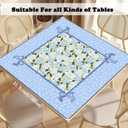 Coquette Blue Hydrangea Mahjong Mat 31.5" x 31.5",Blue and Green Floral Non-Slip Noise Reduction Mahjong Table Cover Accessories and Supplies for Dominoes Poker Card Board and Tile Games Gifts