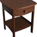 Winsome 22 x 18 x 18-Inch Wood Curved End Table/Night Stand with One Drawer, Brown (94918)