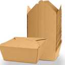 50 PCS 30 Oz Microwave Safe Kraft Paper Takeout Containers - Leak & Oil Resistant Disposable Lunch Boxes for Home Restaurant & Party Gatherings