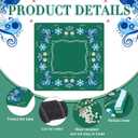 Seenelling Mini Mahjong Mat Green with Rules 22" x 22" Non-Slip Noise Reduction Peacock Mahjong Table Mat Multi Purpose Game Table Cover for Mah-jongg Card Board Poker Dominoes Tile Games