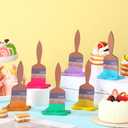 Chunful 6 Pieces Wooden Paint Brush Centerpieces Graduation Table Sign Back to School Art Paint Party Decorations for Painting Splatter Party Decorations Baby Bridal Shower Birthday Supplies
