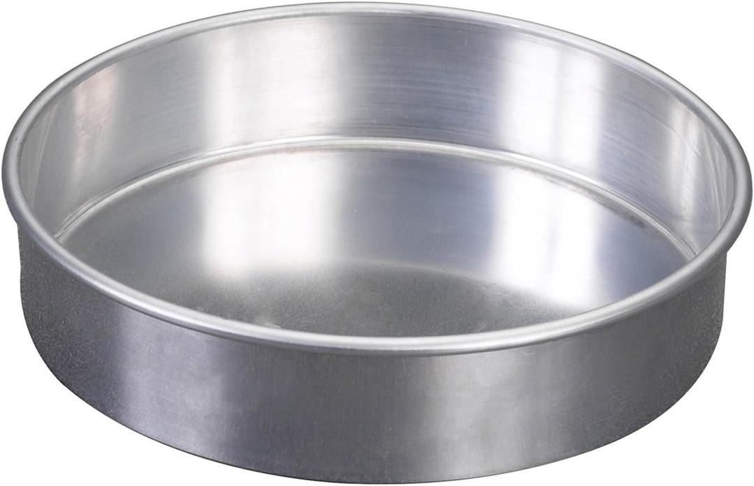 Nordic Ware Natural Aluminum Commercial Round Layer Cake Pan Baking Essentials, 8-Inch Round, Metallic