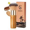 Kabuki Self Tanner Brush Ultra Soft Kabuki Makeup Brush for Face & Body, Flawless Self Tanning Tan Applicator for Liquid Cream Powder Foundation, Bronzer, Tanning Mousse & Shimmer Glow - Bamboo Handle