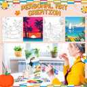 Zhanmai 88 Pcs 8 x 10 Inch Seasonal Pre Drawn Canvas for Painting Kit, Fall Pre Stretched Canvas for Sip and Paint Party Favor Coloring DIY Fall Party Birthday Gifts