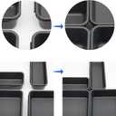Gonice 13 PCS Drawer Organizer Tray, Interlocking Office Desk Drawer Storage, Black Plastic Organizer Bins for Office Supplies and Tools, Desk Drawer Organizer for Bathroom and Kitchen