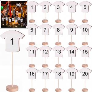 Qunclay 20 Pcs Soccer Table Number Soccer Banquet Decorations Sports Centerpieces for Table Sports Birthday Party Decorations Supplies for Game Party Decor