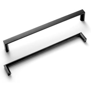 Goo-Ki (6 Pack 7.6 Inch(192mm) Modern Cabinet Pulls, Matt Black Cabinet Handles for Dresser,Wardrobe&Cupboard,Zinc Alloy Kitchen Cabinet Handles,