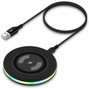Samsung Wireless Charger Fast Charging Pad Android Phone Charger Pad Station for Samsung Galaxy S25 S24 Ultra S24+ S24 S23 S22 S21 S20 S10,iPhone 16 15 Pro Max Plus 14 13 12,Google Pixel 9 8 Pro 8 7 (Black)