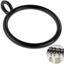 GASRONS 50 Packs Black Metal Curtain Rings with Eyelets, 1 inch Inner Diameter Drapery Rings Apply for Curtain Rods(Fits Up to 3/4-Inch Rod)