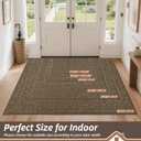 BEQHAUSE Dirt Trapper Door Mat 48" x 72", Non-Slip Washable Doormats, Brown