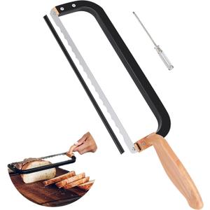 Bread Knife for Homemade Bread Bow Knife 16", Bread Saw Sourdough Slicer Aluminum Alloy Sourdough Cutter Suit for Left & Right Handed People to Cut Baguettes Vegetables Fruits 1Count