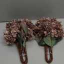 Artificial Flower Fake Silk Hydrangea Heads Bouquet with Stems Bulk for Fall Decoration Table Center Christmas Indoor Outdoor Faux Floral Realistic with Leaves Plants Crafts 8PCS(Brown)