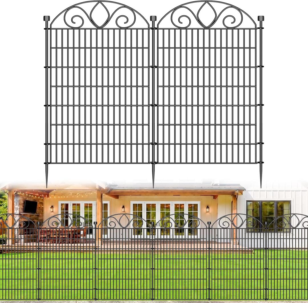No Dig Garden Fence, Outdoor Dog Fence for Yard, 48 in, 10 Panels