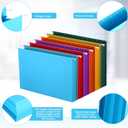 Tinlade 24 Pcs Hanging File Folders with Full Height Gusset Paper A4 Expanding Letter Size Hanging File Folders for Designed for Bulky Files Medical Charts (Cute Color,Classic Style)