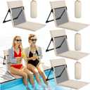 Karenhi 4 Pcs Foldable Poolside Chairs Portable Beach Chair Folding Seat for Edge of Pool Provide Back Support with Carry Bag for Adults Traveling Camping Picnic Lawn