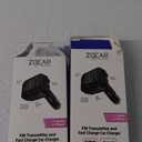 ZGear FM Transmitter and Fast Charging Car Charger 12 watt 2.4 amp Aux & USB port 2 Pack 