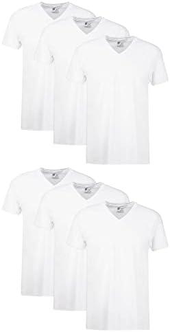 Hanes Mens Hanes Men's V-Neck Undershirt, Cotton Moisture-Wicking White Tee Undershirts, 6 & 12 Pack, Extra Large 