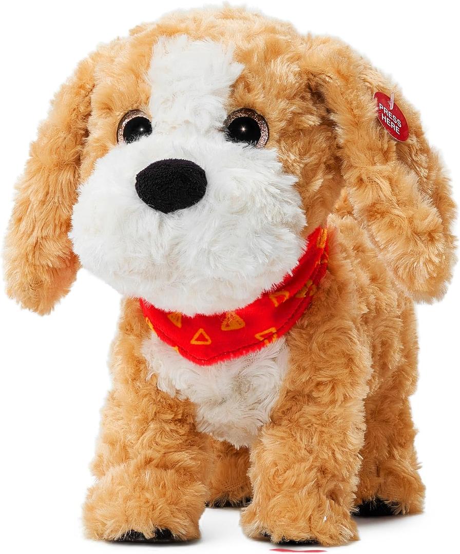 JoyCat Smart Interactive Puppy, Cavalier King Charles Spaniel Plush Dog Toy Responds to Voice - Talking, Walking & Tail Wagging Educational Gift for Toddlers & Kids