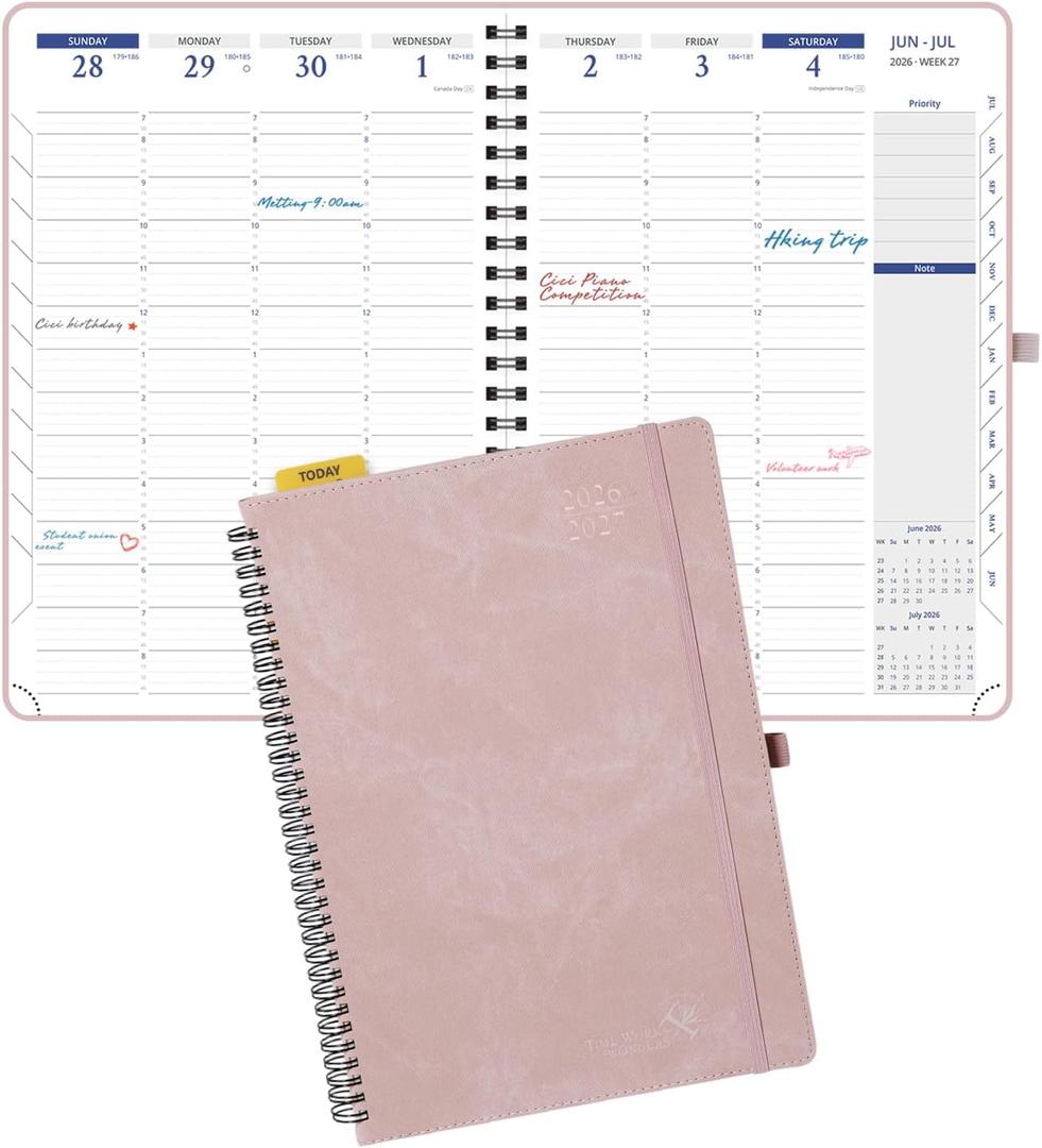 POPRUN Weekly Planner 2026-2027, 8.25" x 11.75" Academic Daily Calendar