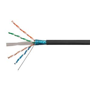 Monoprice Cat6A Ethernet Bulk Cable - Solid, 550Mhz, F/UTP, CMR, Riser Rated, Pure Bare Copper Wire, 10G, 23AWG, No Logo (UL) (TAA) 500 Feet, Black
